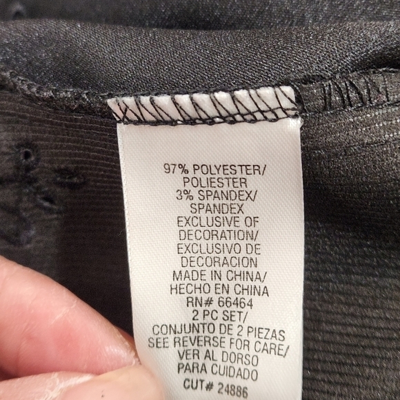 𝅺STUDIO One Black Blazer Lace Like Design Trim Size: 14 - Picture 7 of 7